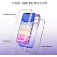 thumbnail image 3 of For Apple iPhone 13 Mini (5.4") Clear Gradient Glitter Bling Sparkly Hybrid Hard PC TPU Bumper and Front Frame Drop Phone Case Cover by Xpression [Blue Purple], 3 of 10