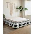 thumbnail image 2 of Sage Green Black Stripe Wrap Around Bed Skirts for King Bed 16" Drop,Bed Skirt with Adjustable Elastic Belt Dust Ruffle Bed Valance for Bedroom Hotel Modern Abstract Coarse Striped Bed Frame Cover, 2 of 7