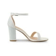 thumbnail image 3 of BLISSFUL STEP Women's Solid Color Glitter Ankle Strap Chunky Heels Sandals, 3 of 7