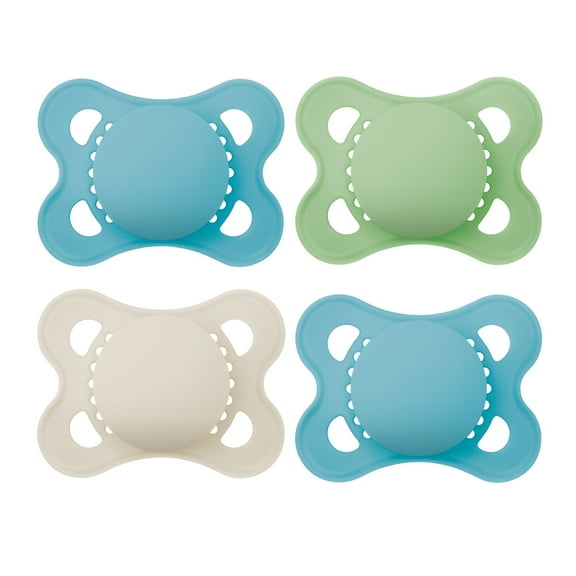 MAM Original Matte Non-Deco Pacifier, 0-6 Months, Baby Boy, 4 Count