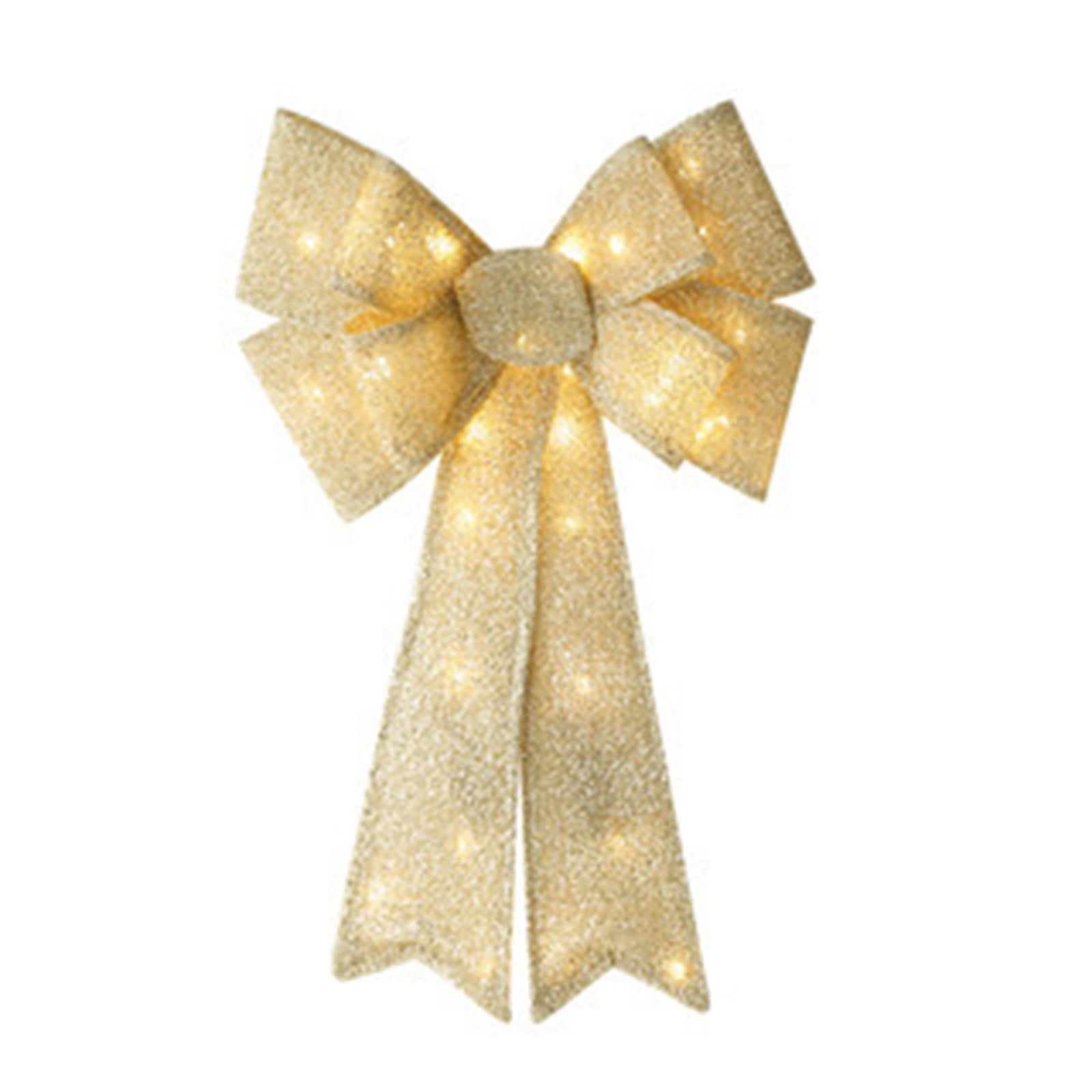 LED Christmas Bows with Lights-Large Outdoor Glitter Bows for Wreath Decoration,Tree Topper,and Holiday Yard Decor, Function Decorative Bow for Xmas Indoor and Outdoor Parties