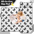 thumbnail image 4 of White Butterfly Black Dot Pattern Teens Toddler Nap Mat with Pillow, Sleeping Mat Bag for Preschool Daycare 51"x22", 4 of 6