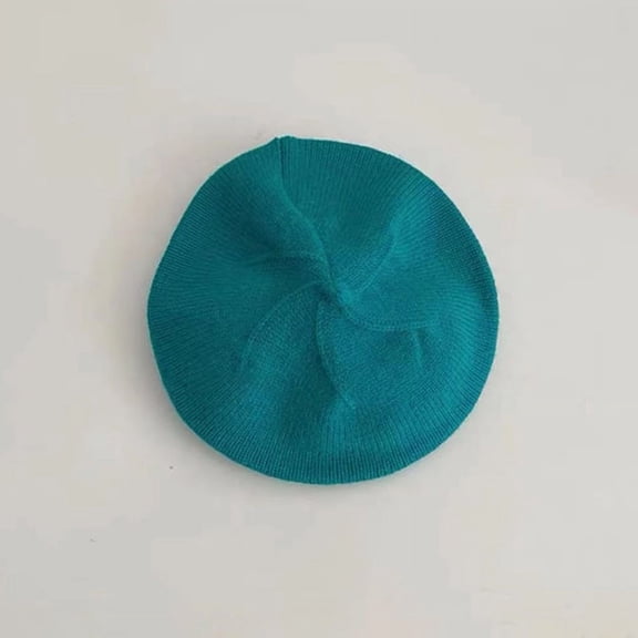 Fashion Cute Baby Knitted Beret Hat Solid Color Children's Warm Outdoor Bonnet