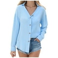 thumbnail image 3 of GEWSEY Long Sleeve Tops for Women 2025 Button Down Shirts Women Oxford Shirt Cotton Dress Shirts Collared Free Blouse Tops (Sky Blue, XXL), 3 of 9