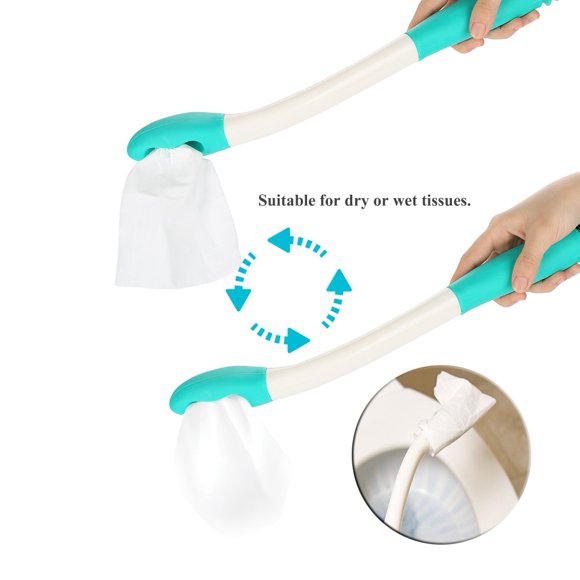 Qiilu Long Handle Reach Comfort Bottom Wiper Holder Toilet Paper Tissue Grip Self Wipe Aid Helper, Tissue Grip, Long Reach Wiper