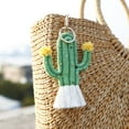 thumbnail image 4 of Green Cactus Key Chain Boho Beads Handwoven Hand for a Bag Pendant Table Centerpiece Cool Keychains Keychain Cute Unique Home Hangs Artistic Wall Decor Home Accent Hangs Key Ring Ornament Lightweight, 4 of 9