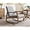 Linen-grey, variant on CIMOTA Leather Modern Rocking Chair Mid Century Armchair Upholstered Arm Chair with Padded Seat/Wood Frame, Comfy Rocker for Living Room/Bedroom, Retro Brown PU