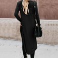thumbnail image 4 of Womens Long Sleeve Cardigan Casual Light Soft Knit Cardigan Sweater Coat Cardigan Autumn And Winter Mid Length Long Sleeve Buttons Ladies Front Open Sweater Open Front Duster for Women Open Cardigans, 4 of 5