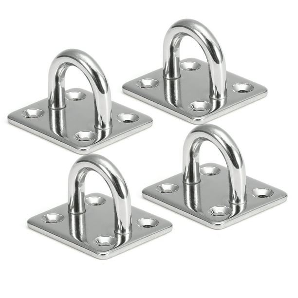 Gancho de montaje 4pcs Pad Eye Plates Hardware marino Bucles de gancho de montaje en pared multifunc Meterk Gancho de montaje