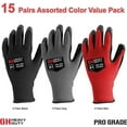 thumbnail image 3 of GH Heavy Duty Nitrile Reusable Work Gloves, All Purpose Working Gloves with Cut Resistant Palm, Smooth Nitrile Dip Gloves (15-Pair) X-Large, 3 of 5