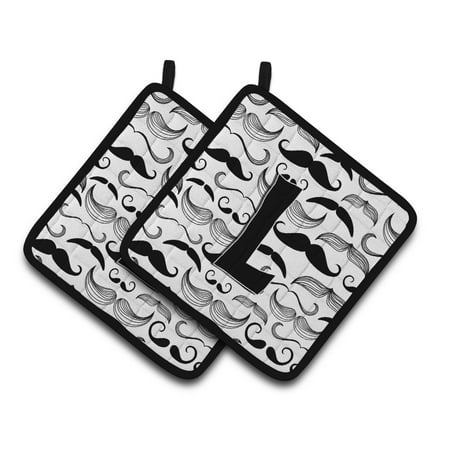 

Carolines Treasures CJ2009-LPTHD Letter L Moustache Initial Pair of Pot Holders 7.5HX7.5W multicolor