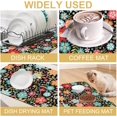 thumbnail image 6 of Colorful Embroidery Flowers Dish Drying Mats Super Absorbent Dish Drainer Rack Pad Non-Slip Drying Mat for Kitchen Counter, 24"x16", 6 of 7