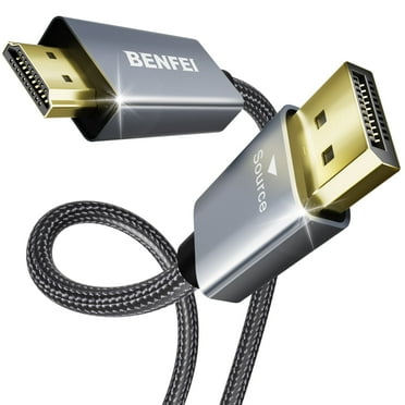 BENFEI 4K DisplayPort to HDMI 6 Feet Cable[Aluminum Shell, Nylon Braided, Grey] Compatible with HP, ThinkPad, AMD, NVIDIA, Desktop and More
