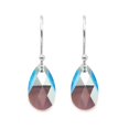 thumbnail image 3 of Juego de aretes y cadena con dije en forma de hoja, plata mexicana ley .925, Diamante Negro., 3 of 4