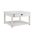 thumbnail image 4 of Walker Edison Moderne Table Basse Carrée Salon Accent Pouf Étagère de Rangement 30 Pouces, Blanc Brossé, 4 of 5