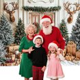 thumbnail image 2 of 5X3FT Christmas Tree Wood Door Backdrop Winter Xmas Tree Santa Claus Reindeer Photography Background Christmas Family Holiday Party Decorations Banner Photo Studio Props, 2 of 5
