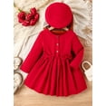 thumbnail image 2 of GXFC Little Girls Fall Princess Dress Clothes 4T 5T 6T 7T Kids Girls Long Sleeve A-Line Dress with Hat Outfits 2-piece Spring Autumn Casual Dress Clothing for Children Girl, 2 of 9