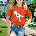 thumbnail image 2 of Bainana Children'S Dinosaur Print T Shirt Boys Girls' Festival Round Neck Short Sleeve Top Comfortable Cute Little Kids Summer Dailywear Orange Size 8-9 Years, 2 of 4