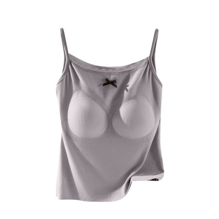 Savings Self Bra Tank Tops for Women Summer Sexy Lace Trim Camis Casual Sleeveless Camisoles No Underwire Support Push-Up Strapless Tees Undershirts Workout Yoga Clothes With Build In Bras