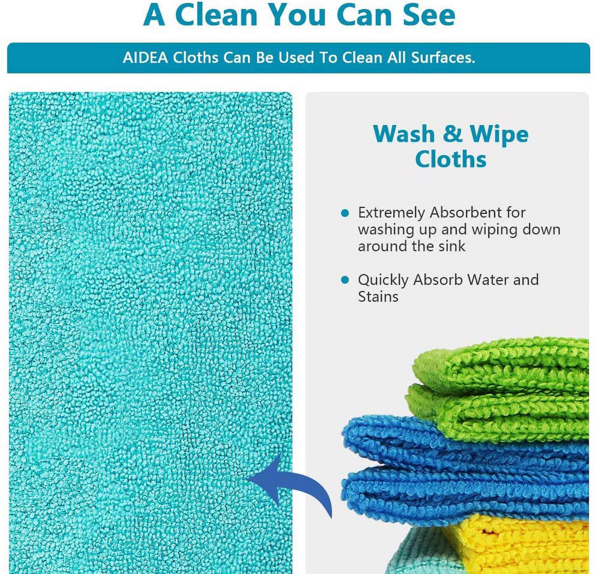  AIDEA Microfiber Cleaning Cloths, 8PK-Multi-Purpose