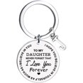 thumbnail image 1 of CHUANK Clearance To My Daughter Message Keychain Stainless Steel Initial Last Name 26 Letter Family Inspirational Keychain Gift, 1 of 2