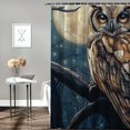 thumbnail image 2 of BCIIG Owl Moon Fantasy Bathroom Decor Set with Hooks 100% Polyester Elegant Chic Modern Shower Curtain 60"x72, 2 of 7