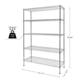 thumbnail image 4 of 5 Tier Wire Shelving Unit, Height Adjustable Wire Shelves with 2200 LBS Capacity, Metal Storage Rack Organizer for Laundry, Kitchen, Bathroom, Pantry, Closet (18"D x 42"W x 71"H, Chrome), 4 of 8