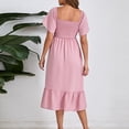 thumbnail image 5 of YMNXA Women's Maternity Dress Short Sleeve Off Shoulder Solid Color A Line Comfortable Stylish Flowy Dresses For Casual Daily Wear,Pink,M, 5 of 5
