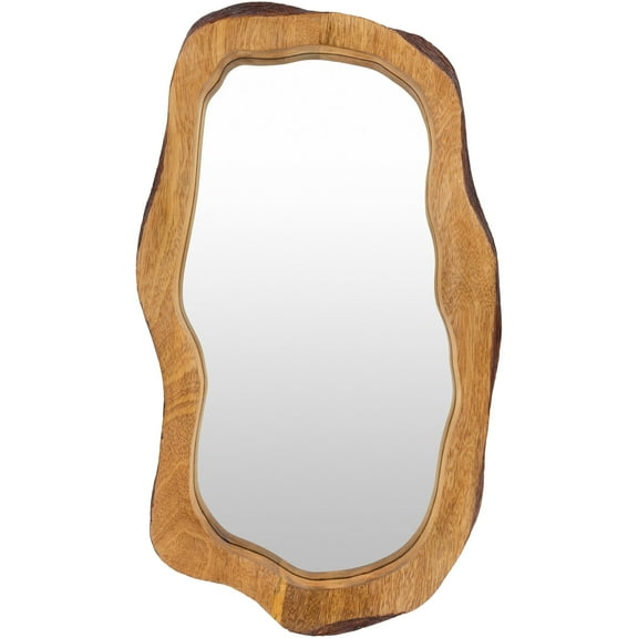 Livabliss Edge Vintage Wood Accent Mirror,20"H x 12"W x 2"D,Brown