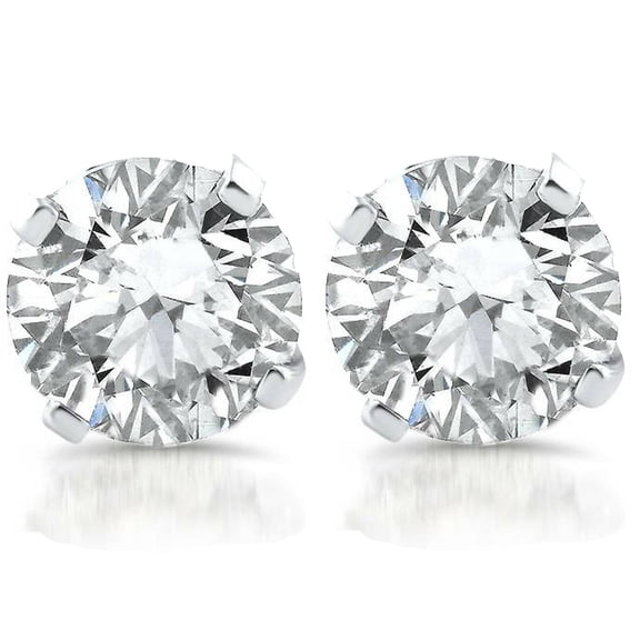 Pompeii 1ct Diamond Studs 14k White Gold Clarity  (E,SI(2)-I(1))