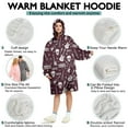 thumbnail image 5 of Wearable Oversized Blanket,Burgundy Rock Skull Pattern Wearable Blanket Hoodie for Adults,Cozy Hooded Blankets with Super Pockets,Super Warm Fuzzy Pullover for Women & Men, 5 of 6