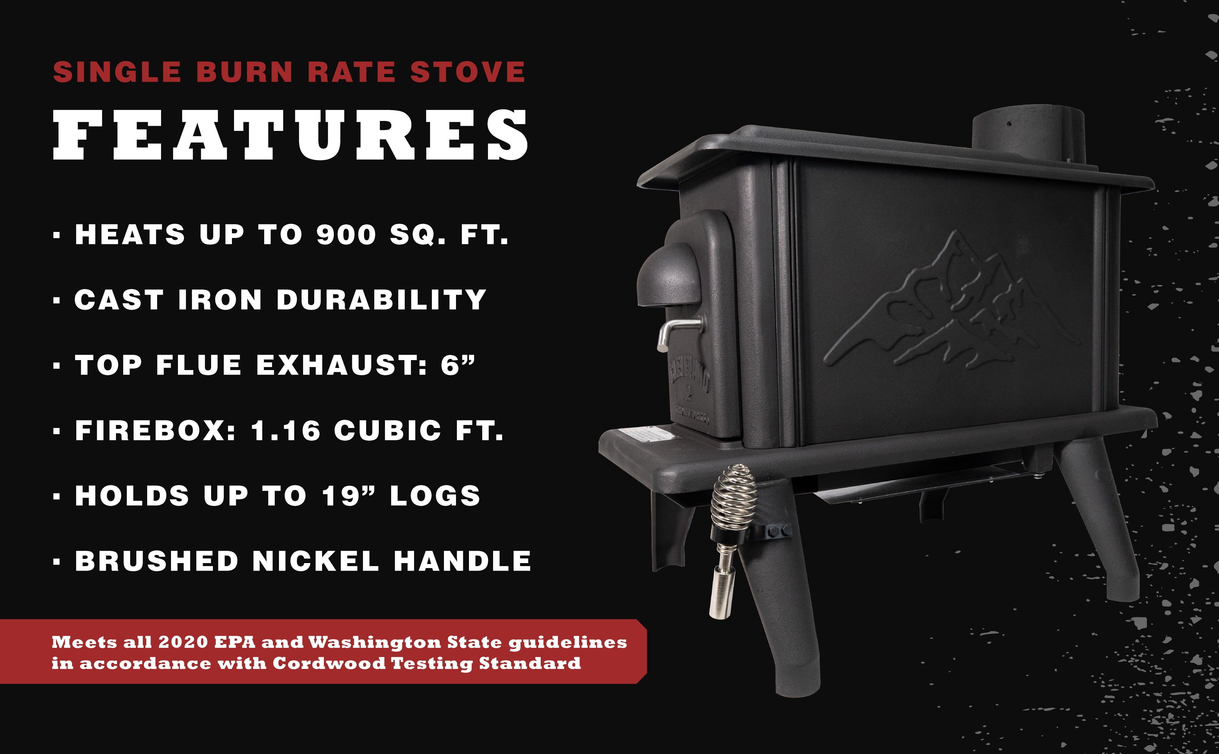Cleveland Iron Works Single Burn Rate Stove