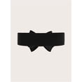 thumbnail image 2 of Women's Rhinestone Bow Elastic Wide Belts Stretchy Waist Buckle Belt, 2 of 5