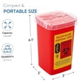 thumbnail image 2 of 20 Pack Sharps Disposal Container, 1 Quart Flip Top Sharps Box for Home Use and Professional, Portable Needle and Syringe Containers for Travel, 2 of 8