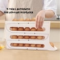 thumbnail image 5 of Soporte para huevos con desplazamiento automático de 4 niveles, soporte para huevos enrollable automático para refrigerador, almacenamiento de huevos alimentado por gravedad-Color blanco, 5 of 5