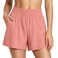 thumbnail image 2 of Pounoo Women's Shorts Elastic Waist Solid Color Casual Loungewear Bottoms Summer Home Style Lightweight Relaxed Fit Gift, 2 of 8