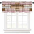 thumbnail image 2 of Kitchen Curtains Valances for Small Windows, Farmhouse Country Short Curtain Valance for Living Room, Vintage Wood Grain Rod Pocket Blinds Window Printed Drapes 1 Panel 54x18 Inch, 2 of 6