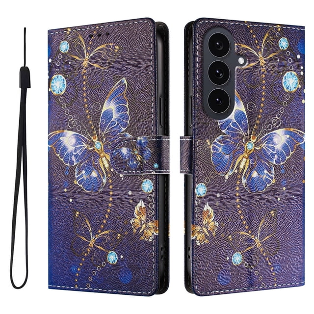 FOXDOCK Funda Tipo Cartera para Samsung Galaxy S25 FE con Soporte y Correa – Diseño de Patrones Lindos