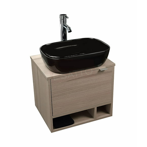 Esatto® Mueble Para Baño Dcua Vonia Con Lavabo Negro, Llave Y Desagües ESATTO MUEBLE PARA BAÑO
