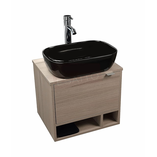 Esatto® Mueble Para Baño Dcua Vonia Con Lavabo Negro, Llave Y Desagües ESATTO MUEBLE PARA BAÑO