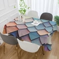thumbnail image 2 of Yayeee Tablecloths 54" x 54" Rectangle Wrinkle Resistant Party Table Cover, Blue Art Pattern, 2 of 8