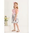 thumbnail image 2 of Toddler Baby Girls Dresses Butterfly Floral Ruffled Princess Seaside Beach Dress Outfits Pink 5-6Y, 2 of 6