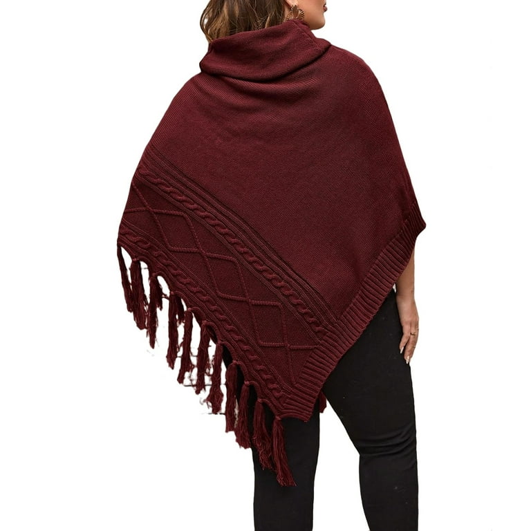 Burgundy sale poncho sweater