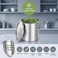 thumbnail image 6 of FOHERE 21 LT Stainless Steel Airtight Canister for Kitchen, Rice Food Storage Containers,10-25Lbs Metal Bucket Food Storage Container for Rice, Flour, Grain, Coffee, 6 of 7