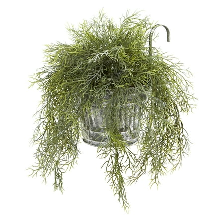Nearly Natural 10in. Tillandsia Moss Artificial Plant in Vintage Hanging Metal Pail
