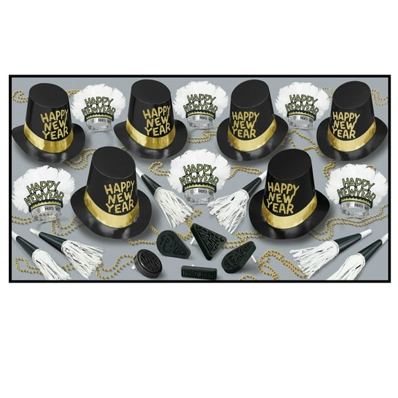 New Year Midnite Hour Assortment Contains 125 items for your party of 50 guests