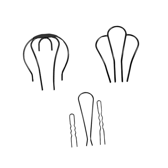 Black Iron U-shaped Hair Bun Clips 5pcs for Women Updo