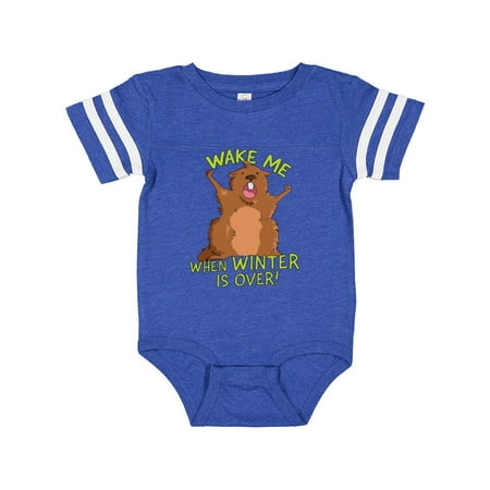 

Inktastic Groundhog Day Wake Me When Winter is Over Gift Baby Boy or Baby Girl Bodysuit