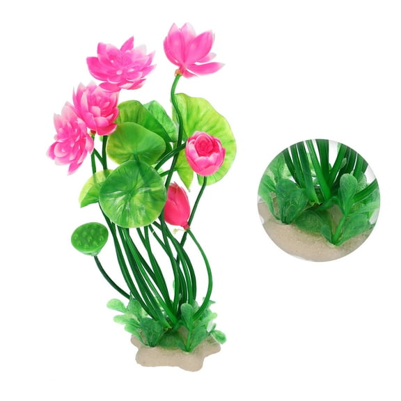 Vocoste 1 Pc Fish Tank Aquarium Decorations Plants Pink 8.27" PE Ceramics Plants for Aquarium Decor