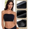 thumbnail image 5 of Exerin Women's Strapless Wireless Non-Slip Lightly Padded Seamless Bandeau Bra(Black,M), 5 of 7
